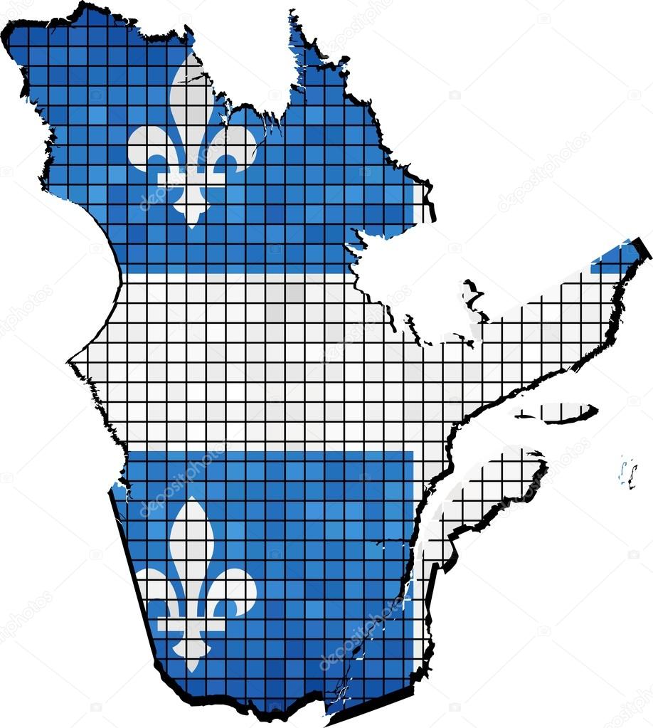 Quebec map with flag inside