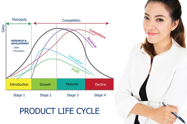 Tableau du cycle de vie des produits du concept d'entreprise — Photo