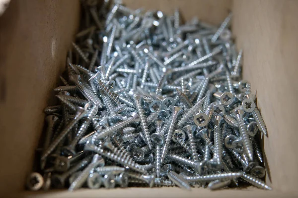 Phillips Head Screw Lot Stainless Steel How Store Screws — Stock Photo, Image