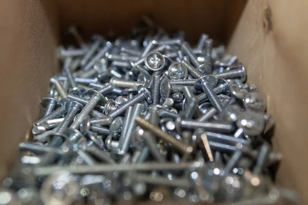 Phillips Head Screw Lot Stainless Steel How Store Screws — Stock Photo, Image