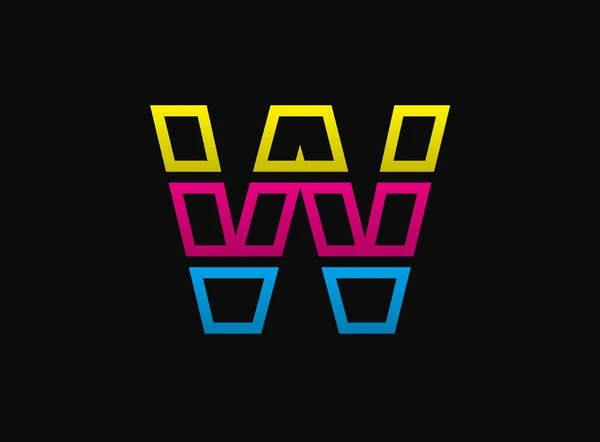 Λογότυπο Γράμμα Διάνυσμα Desing Γραμματοσειρά Dynamic Cmyk Split Μπλε Ροζ — Διανυσματικό Αρχείο