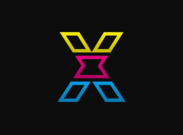Λογότυπο Γραμμάτων Διανυσματική Γραμματοσειρά Desing Dynamic Cmyk Split Μπλε Ροζ — Διανυσματικό Αρχείο