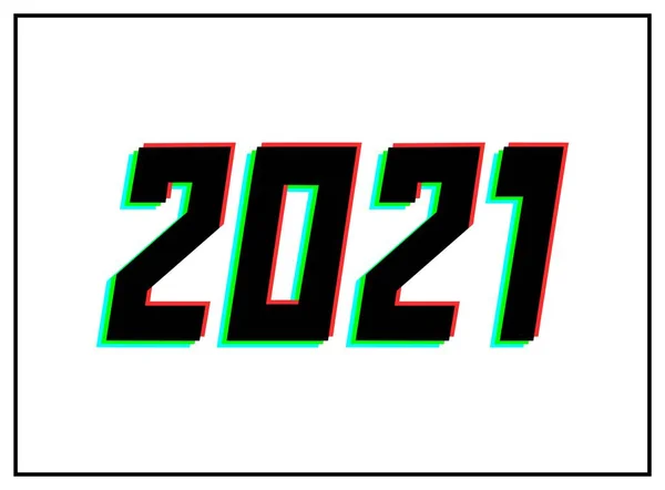 2021 Rgb Rengi Yeni Yıl Vektör Tasarım Şablonu Dinamik Bölünmüş — Stok Vektör
