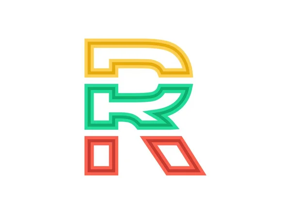 Logo Písmene Písmo Tahu Vektoru Řez Střih Červenou Zelenou Žlutou — Stockový vektor