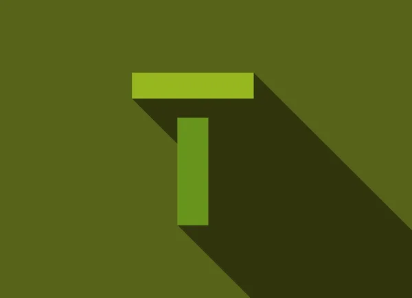Літера Довгою Тінь Зеленого Кольору Стиль Різання Логотипу Бренду Елементів — стоковий вектор