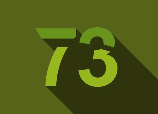 Zahl Mit Langem Schatten Schnittstil Grünen Farben Für Logo Markenlabel — Stockvektor