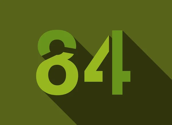 Antal Med Lång Skugga Gröna Färger Skära Stil För Logotyp — Stock vektor