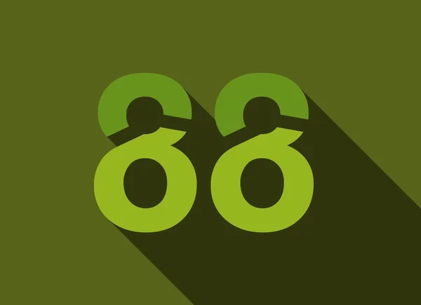 Antal Med Lång Skugga Gröna Färger Skära Stil För Logotyp — Stock vektor
