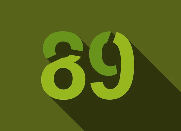 Počet Dlouhým Stínem Zelené Barvy Stříhání Styl Pro Logo Značku — Stockový vektor