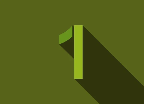 Nombre Avec Ombre Longue Style Coupe Couleurs Vertes Pour Logo — Image vectorielle
