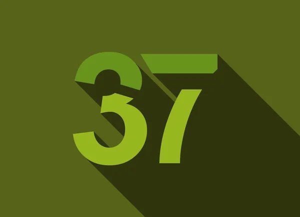 Αριθμός Μεγάλη Σκιά Πράσινα Χρώματα Κοπής Στυλ Για Λογότυπο Brand — Διανυσματικό Αρχείο