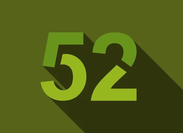 Nombre Avec Ombre Longue Couleur Verte Style Coupe Pour Logo — Image vectorielle