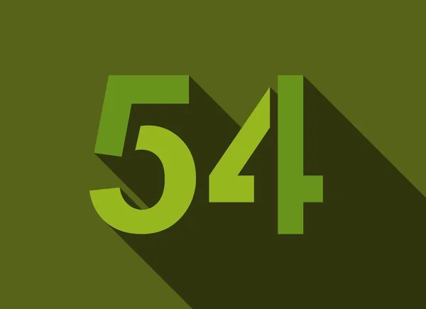 Liczba Długim Cieniem Zielone Kolory Cięcia Stylu Logo Marka Elementy — Wektor stockowy