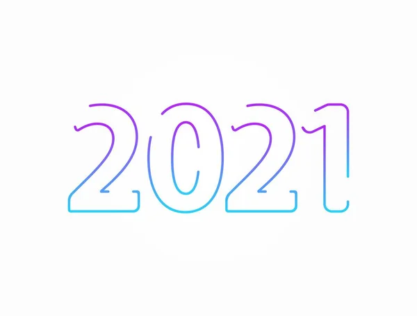 2021 Templat Desain Vektor Tahun Baru Nomor Gradien Modern Trendy - Stok Vektor