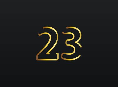 23. Yıldönümü kutlama numarası vektörü, modern ve zarif altın tasarım. Eps10 illüstrasyon         
