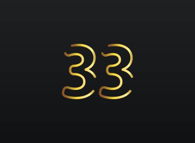 33. Yıldönümü kutlama numarası vektörü, modern ve zarif altın tasarım. Eps10 illüstrasyon         