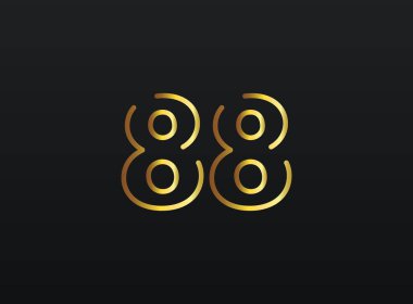 88. Yıldönümü kutlamaları sayı vektörü, modern ve zarif altın tasarım. Eps10 illüstrasyon         