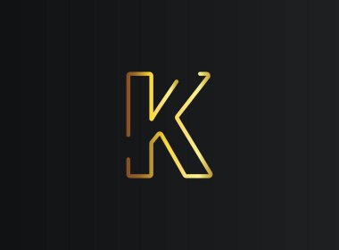 K numara logosu, modern ve zarif altın tasarım. Eps10 vektör illüstrasyonu         