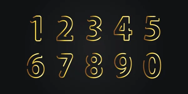 Nummer Alfabet Voor Jaar Jubileumviering Modern Elegant Gouden Design Set — Stockvector
