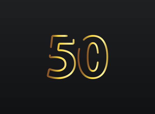 50 Year Anniversary celebration number vector, modern and elegant golden design. Eps10 illustration         