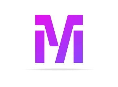 M harfi logo simgesi tasarımı. Marka etiketi, şablon elementleri, yaratıcı poster ve daha fazlası için