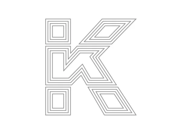 Lettertype Vector Gecondenseerde Dunne Parallelle Gestileerde Lijnbrief Dunne Monochroom Typografie — Stockvector