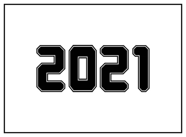 2021 New Year Vector Template Klasszikus Amerikai Főiskolai Stílusú Betűtípus — Stock Vector