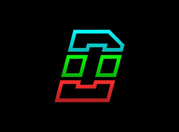 Písmeno Rgb Logo Vektor Desing Písmo Dynamic Split Červená Zelená — Stockový vektor