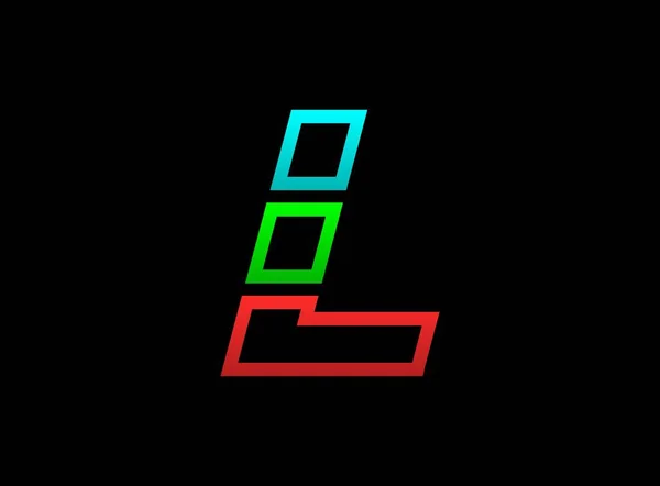 Rgb Vector Desing Font Dynamic Split Red Green Blue Color — 스톡 벡터