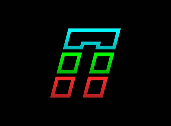 Bokstav Rgb Logotyp Vektor Desing Teckensnitt Dynamisk Split Röd Grön — Stock vektor