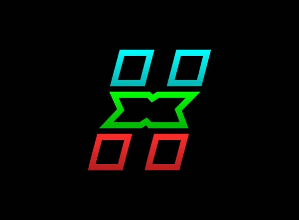 Lettre Logo Rgb Police Vectorielle Desing Dynamic Split Rouge Vert — Image vectorielle