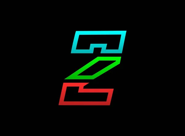 Logo Rgb Chiffres Police Vectorielle Desing Dynamic Split Rouge Vert — Image vectorielle