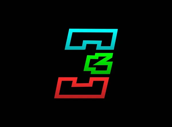 Rgb Vector Desing Font Dynamic Split Red Green Blue Color — 스톡 벡터