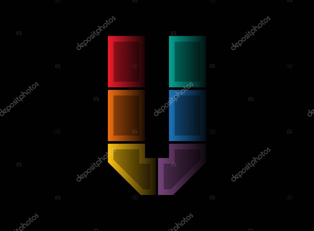 V Letter Vector Desing Colorful Font Logo Dynamic Split Red Blue Orange Green Purple Yellow Color On Black Background For Social Media Design Elements Creative Poster Web Template Premium Vector In Adobe