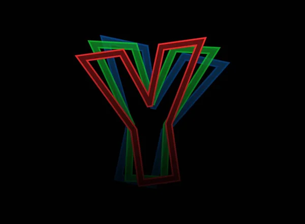 Letter Vector Desing Rgb Logo Barevného Písma Dynamický Split Červená — Stockový vektor