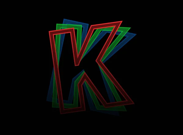 Letter Vector Desing Rgb Logo Barevného Písma Dynamický Split Červená — Stockový vektor