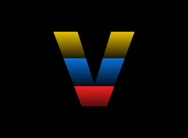 Letter Vector Desing Font Logo Dynamic Split Red Blue Yellow — Stock Vector