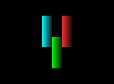 Y harfi vektör desing, rgb renk yazı tipi logosu. Dinamik bölünmüş kırmızı, yeşil, siyah arka planda mavi renk. Sosyal medya, tasarım unsurları, yaratıcı poster, web şablonu ve daha fazlası için