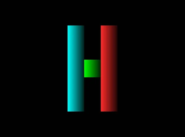 Літерний Вектор Логотип Кольорового Шрифту Rgb Динамічний Розділений Червоний Зелений — стоковий вектор