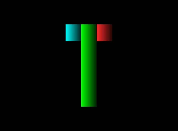Літерний Вектор Логотип Кольорового Шрифту Rgb Динамічний Розділений Червоний Зелений — стоковий вектор