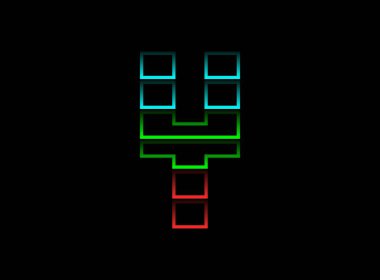 Y harfi yazı tipi logosu, Rgb renk vektörü tasarımı. Dinamik bölünmüş kırmızı, yeşil, siyah arka planda mavi renk. Sosyal medya, tasarım unsurları, yaratıcı poster, web şablonu ve daha fazlası için