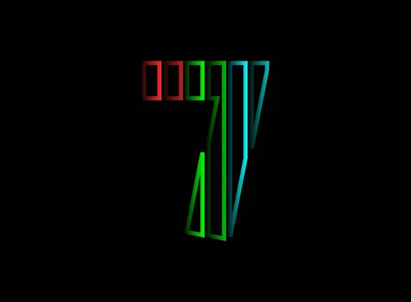 Logotipo Fuente Números Diseño Vectores Color Rgb Dinámica Dividida Rojo — Vector de stock
