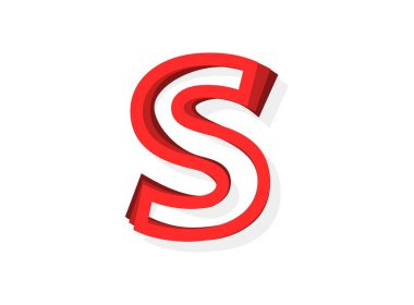 S harfi vektörü, kırmızı renkli modern tasarım yazı tipi. Eps10 illüstrasyon