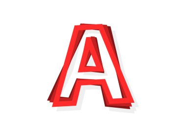 Bir harf vektörü, kırmızı renkli modern tasarım yazı tipi. Eps10 illüstrasyon