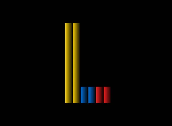 Векторное Оформление Букв Логотип Шрифта Цвета Динамический Раскол Красный Синий — стоковый вектор