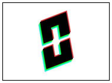 0 numara yazı tipi, vektör desing logosu. Dinamik, bölünmüş renk, kırmızı, yeşil, siyah çerçeveli beyaz arkaplan. Eps10 illüstrasyon