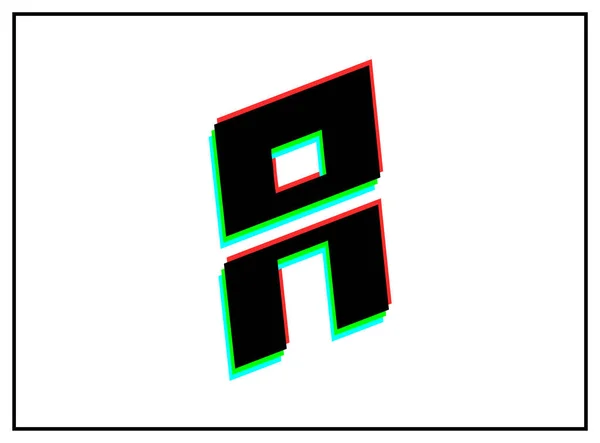 文字フォント ベクトルデザインのロゴ ダイナミック 分割色 番号の影赤 白の背景に黒のフレームで青 第十話図 — ストックベクタ