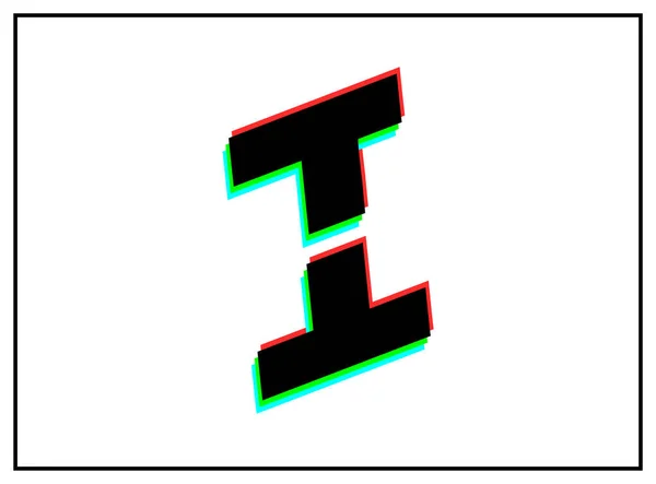 Yazı Tipi Vektör Ayırma Logosu Dinamik Bölünmüş Renk Kırmızı Yeşil — Stok Vektör