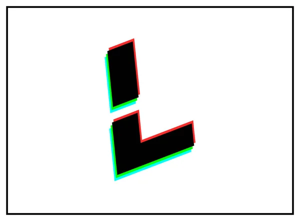 Buchstabe Schriftart Vektor Design Logo Dynamisch Split Color Zahlenschatten Rot — Stockvektor