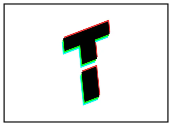 Buchstabe Schriftart Vektordesing Logo Dynamisch Split Color Zahlenschatten Rot Grün — Stockvektor